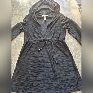 J. Valdi Y2K beach boho summer Long Sleeve Hooded Swim Cover Up with Drawstring